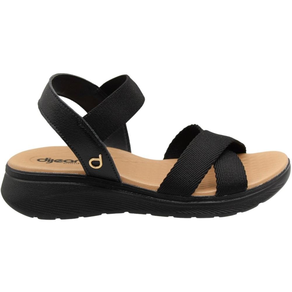 Sandália Anabela Dijean Comfy Tira Elástica Feminina