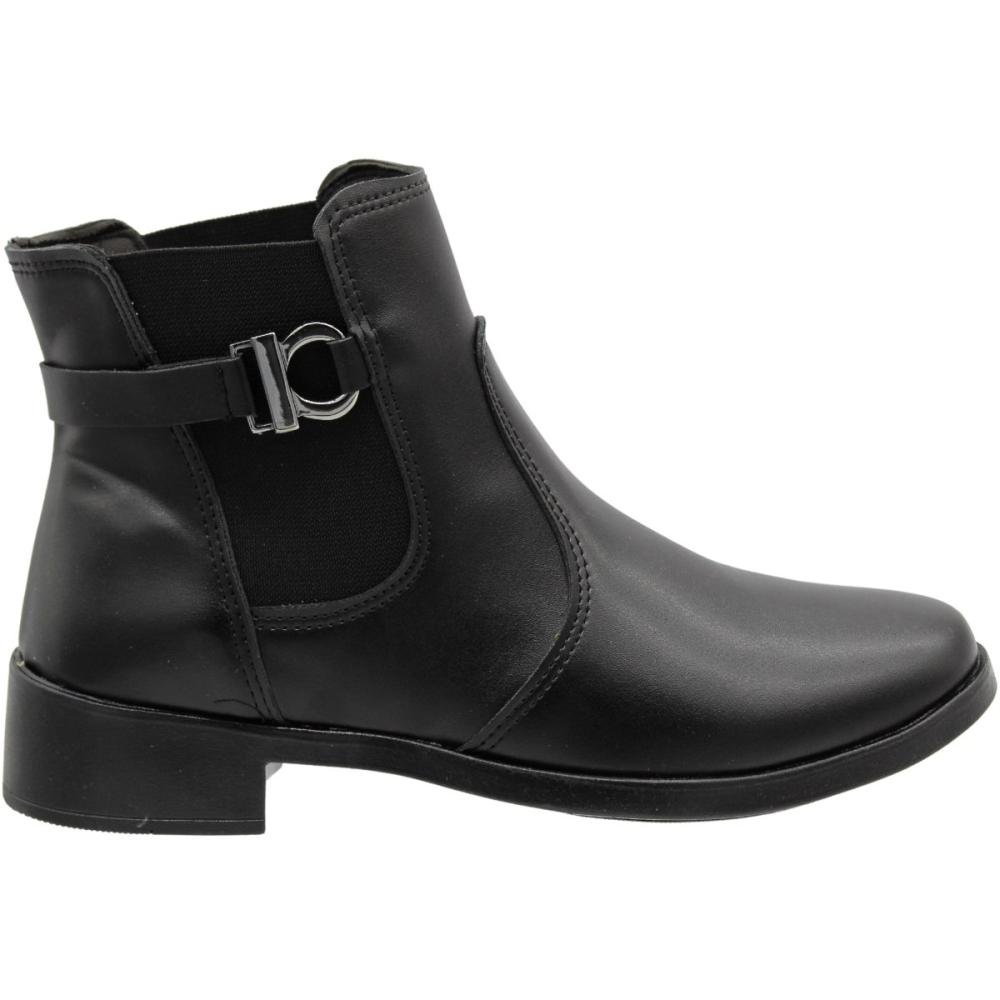 Bota Cano Curto Elisa Melo Elástico Aplique Metal Feminina