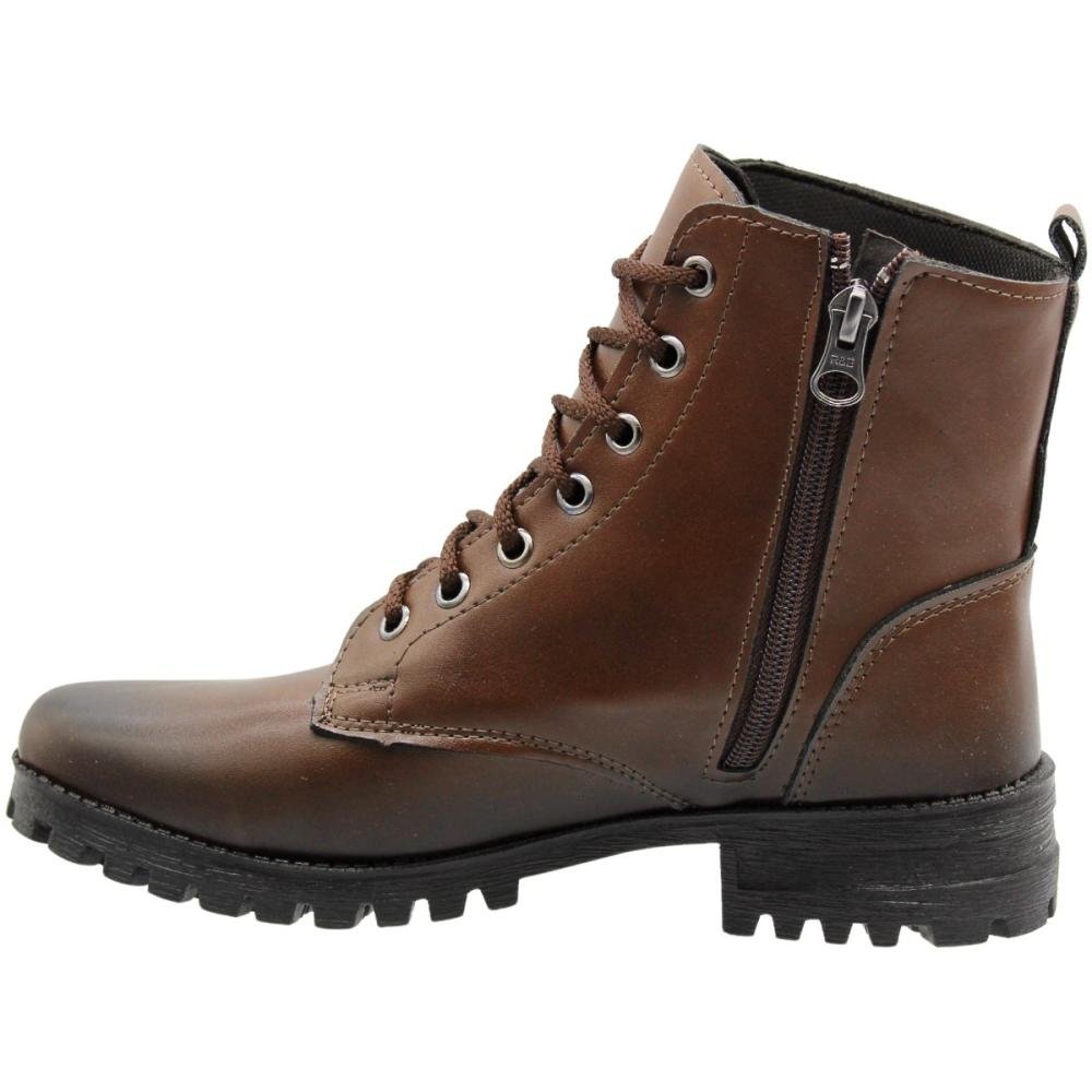 Bota Coturno Cano Baixo Elisa Melo Pelboot Feminina Marrom 2