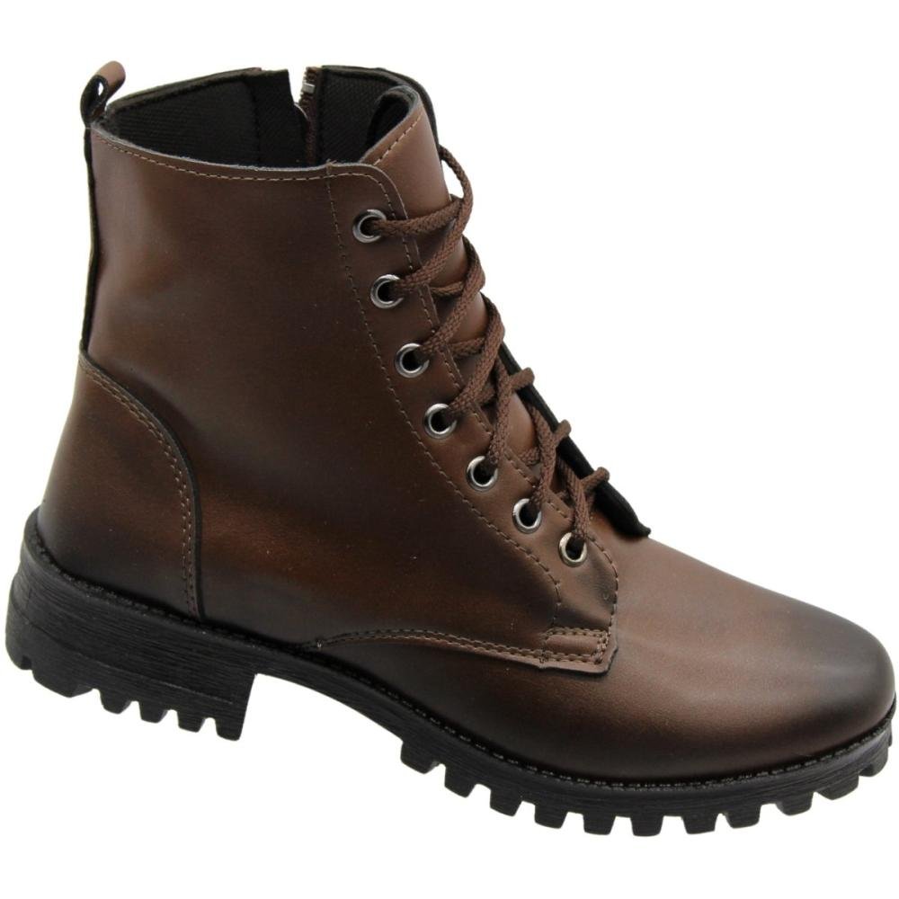 Bota Coturno Cano Baixo Elisa Melo Pelboot Feminina Marrom 3