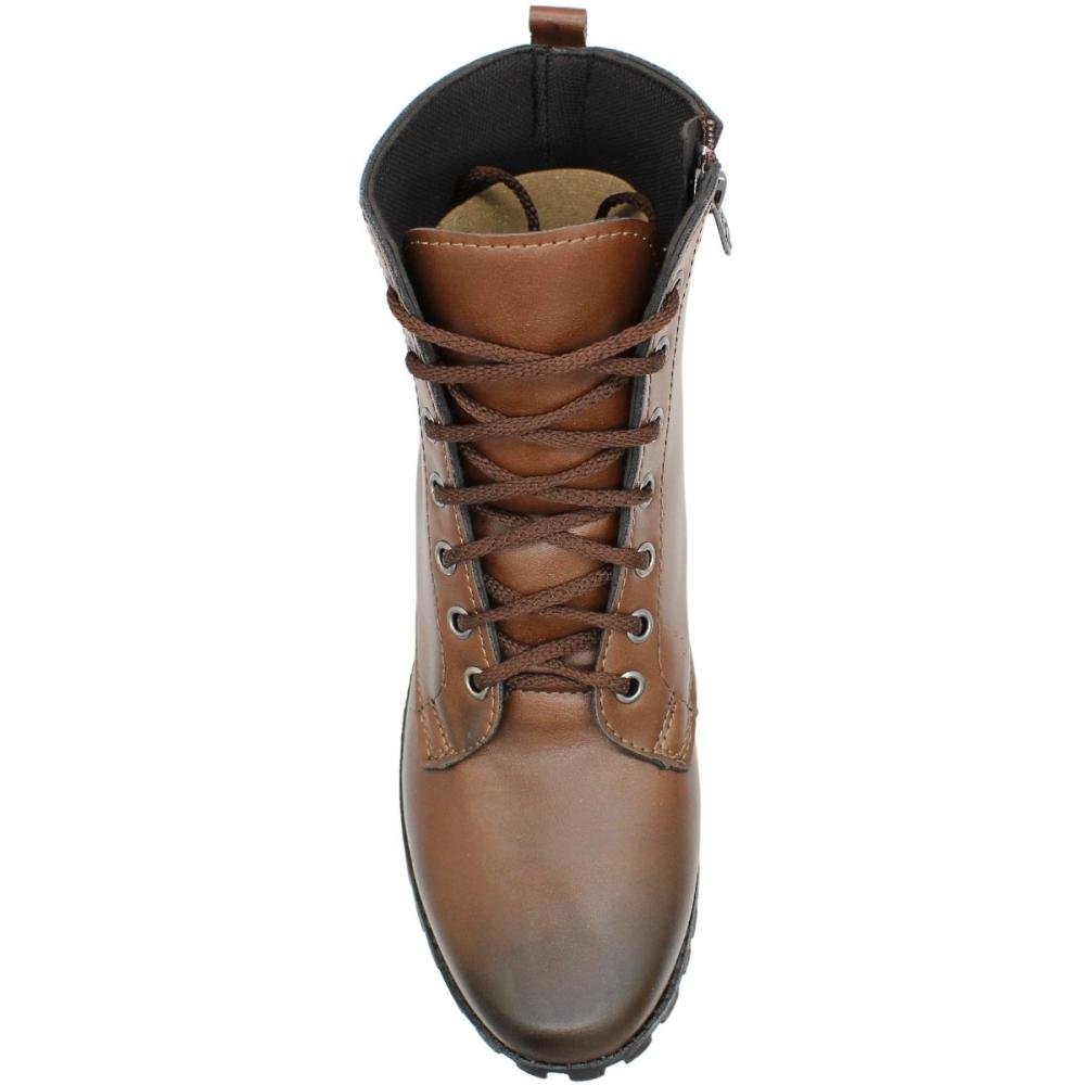 Bota Coturno Cano Baixo Elisa Melo Pelboot Feminina Marrom 4