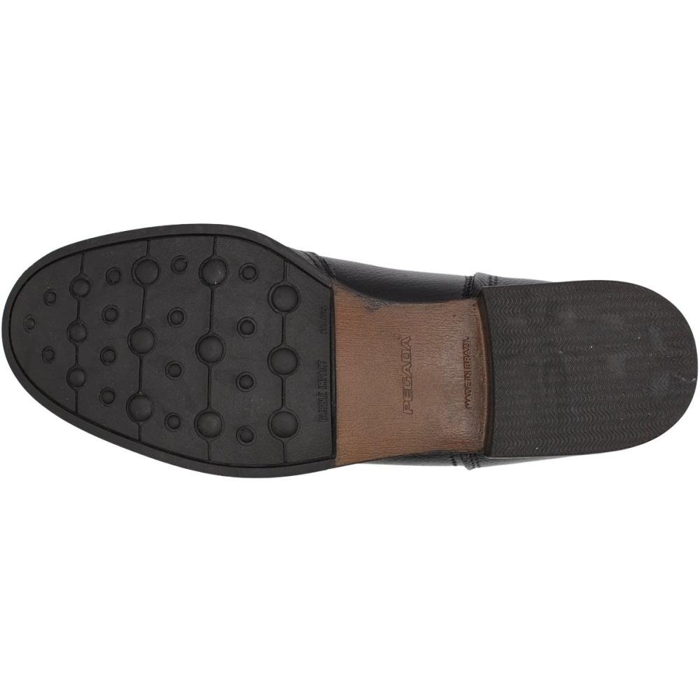 Bota de Couro Pegada Elástico Aplique Metal Feminino Preto 5