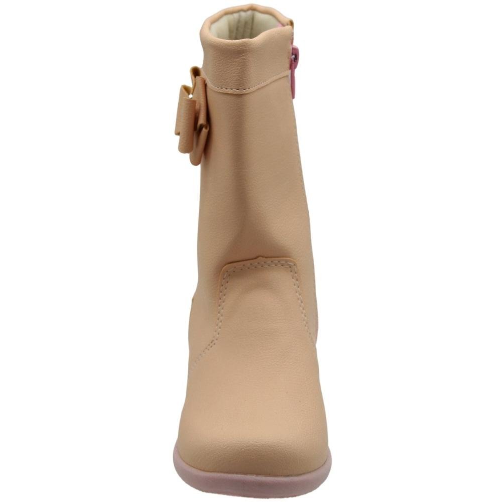 Bota Infantil Cano Alto Street Cal Bow Strass Menina Nude 4