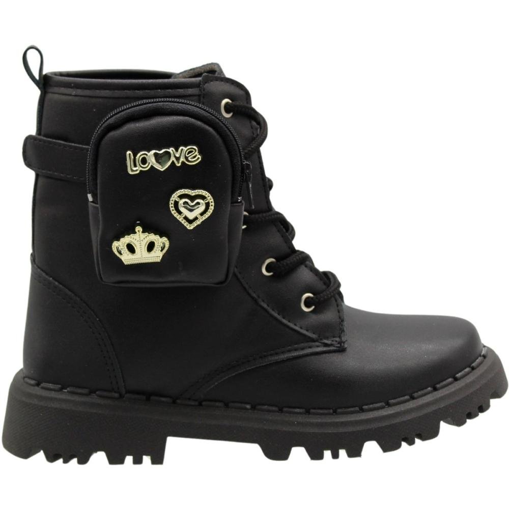 Bota Coturno Juvenil Nilqi Bolsa Lateral Menina