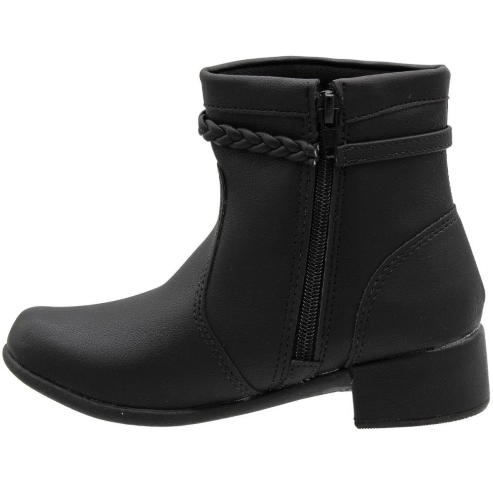 Bota Juvenil Street Cal Tira Trançada com Strass Menina Preto 2