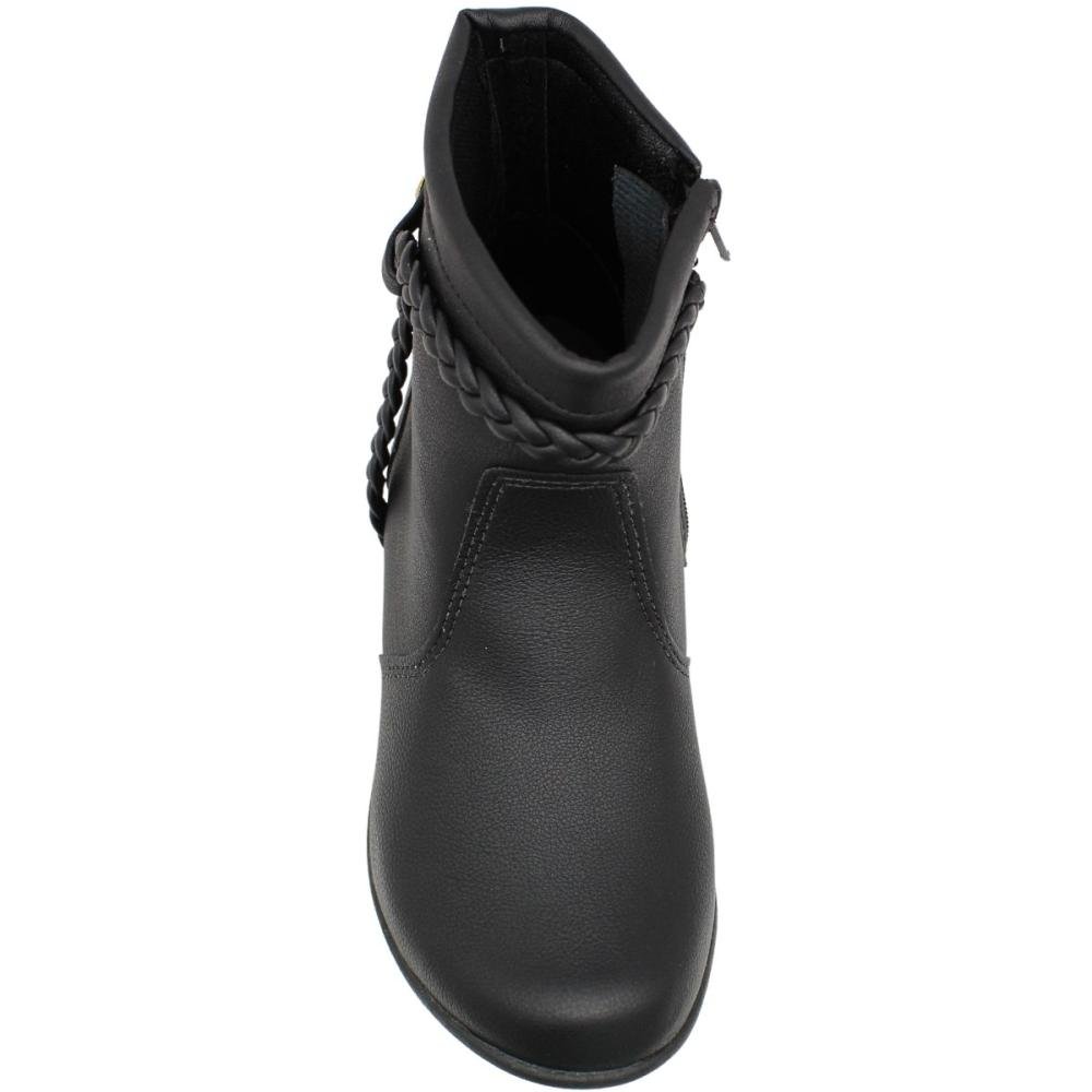 Bota Juvenil Street Cal Tira Trançada com Strass Menina Preto 4