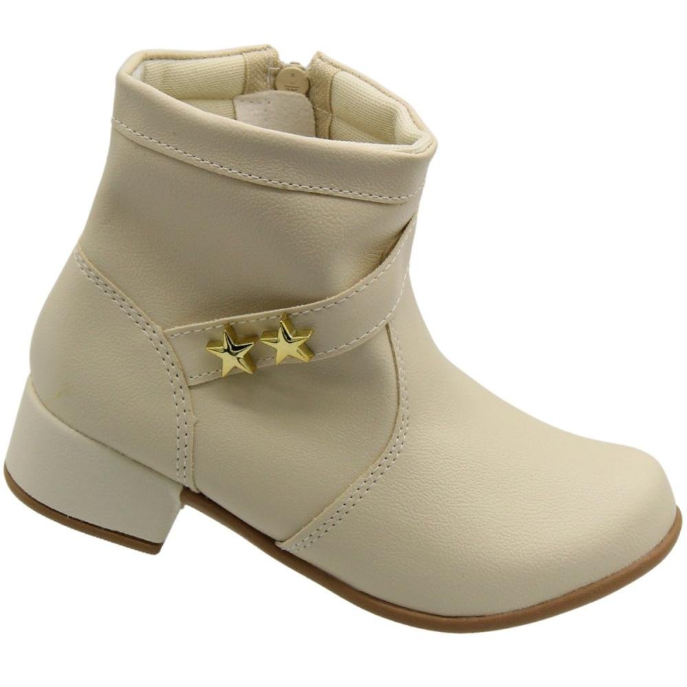 Bota Montaria Juvenil Street Cal Aplique Estrelas Menina Branco 3
