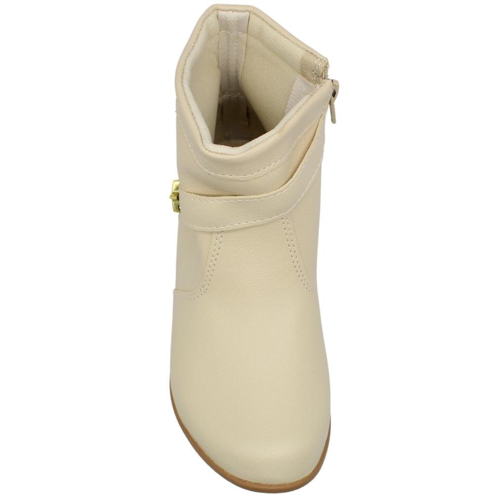 Bota Montaria Juvenil Street Cal Aplique Estrelas Menina Branco 4
