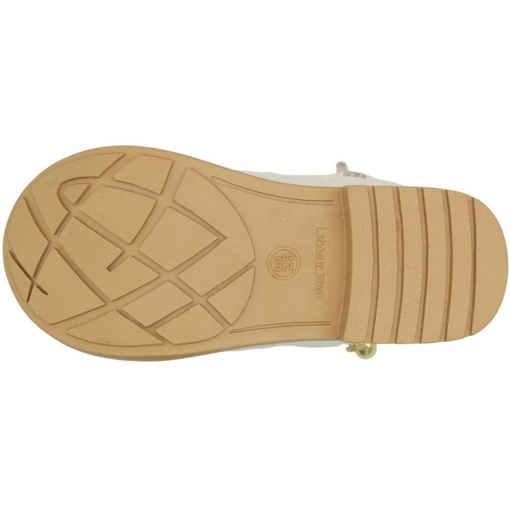 Bota Street Cal Cano Medio Infantil Tira Trançada Menina Branco 5
