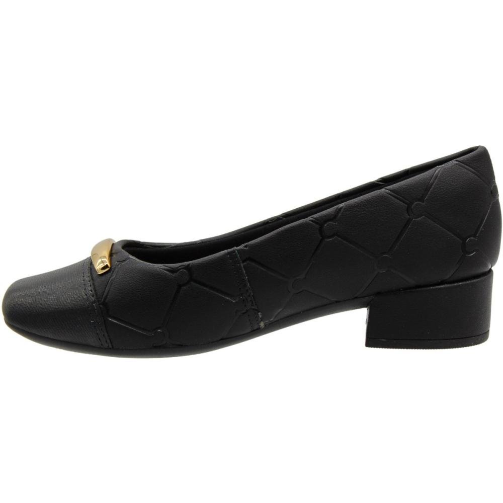 Sapato Campesi Liora Salto Grosso Conforto Aplique Metal Preto 2