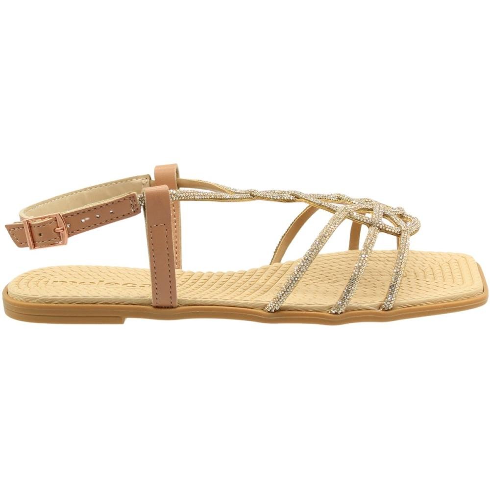 Sandália Rasteira Napa Golden Shadow Feminino