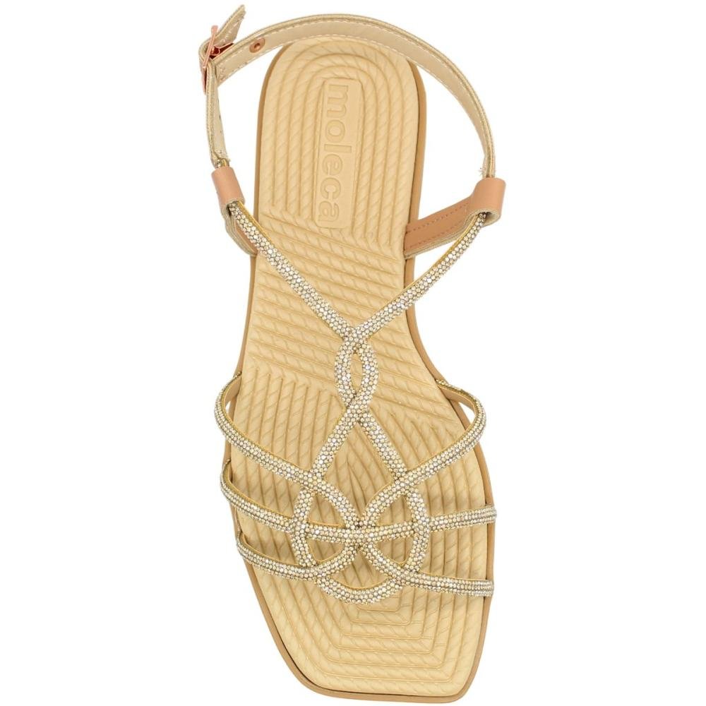 Sandália Rasteira Napa Golden Shadow Feminino Dourado 4