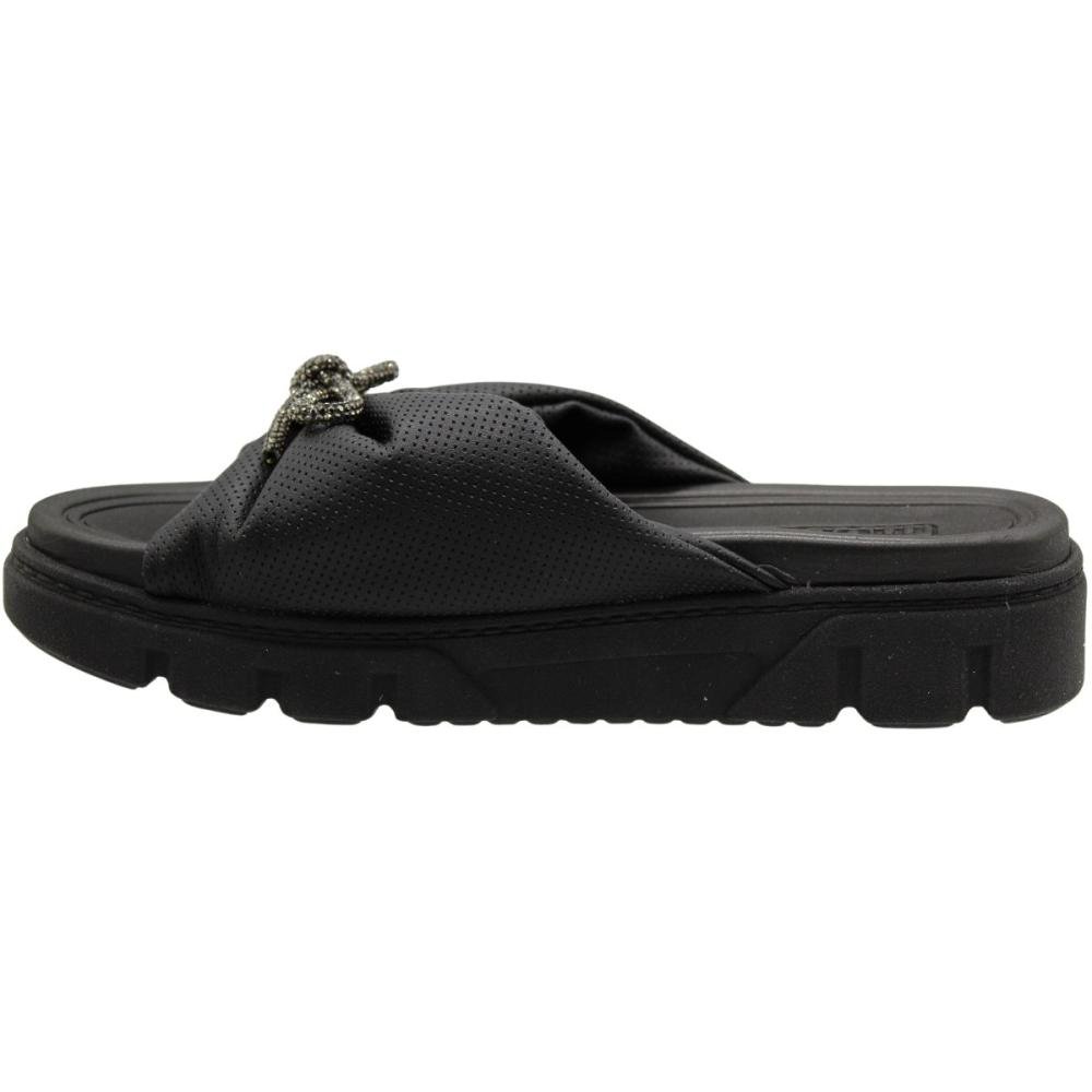 Tamanco Plataforma Moleca Napa Laço Cristalizado Preto 2