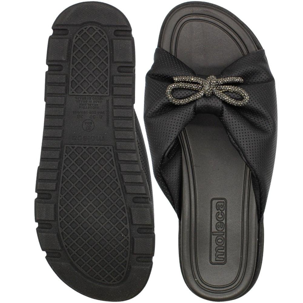Tamanco Plataforma Moleca Napa Laço Cristalizado Preto 4