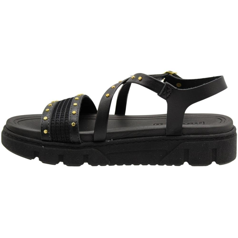Sandália Plataforma Moleca Napa Turim Pinos Metalizados Preto 2