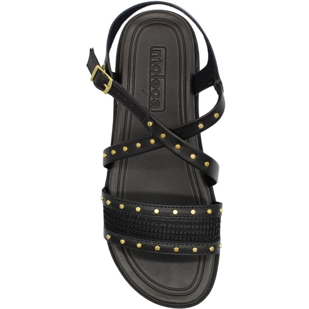 Sandália Plataforma Moleca Napa Turim Pinos Metalizados Preto 4