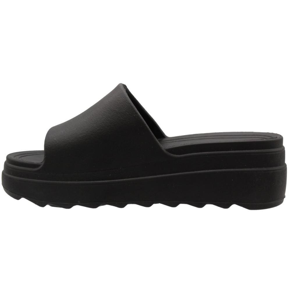 Tamanco Slide Plataforma Moleca Solado Tratorado Feminino Preto 2