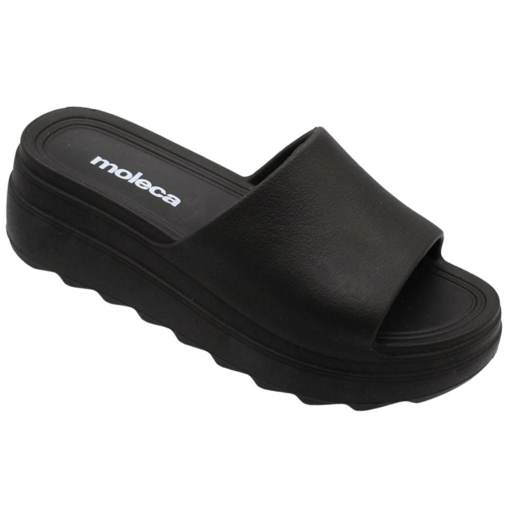 Tamanco Slide Plataforma Moleca Solado Tratorado Feminino Preto 3
