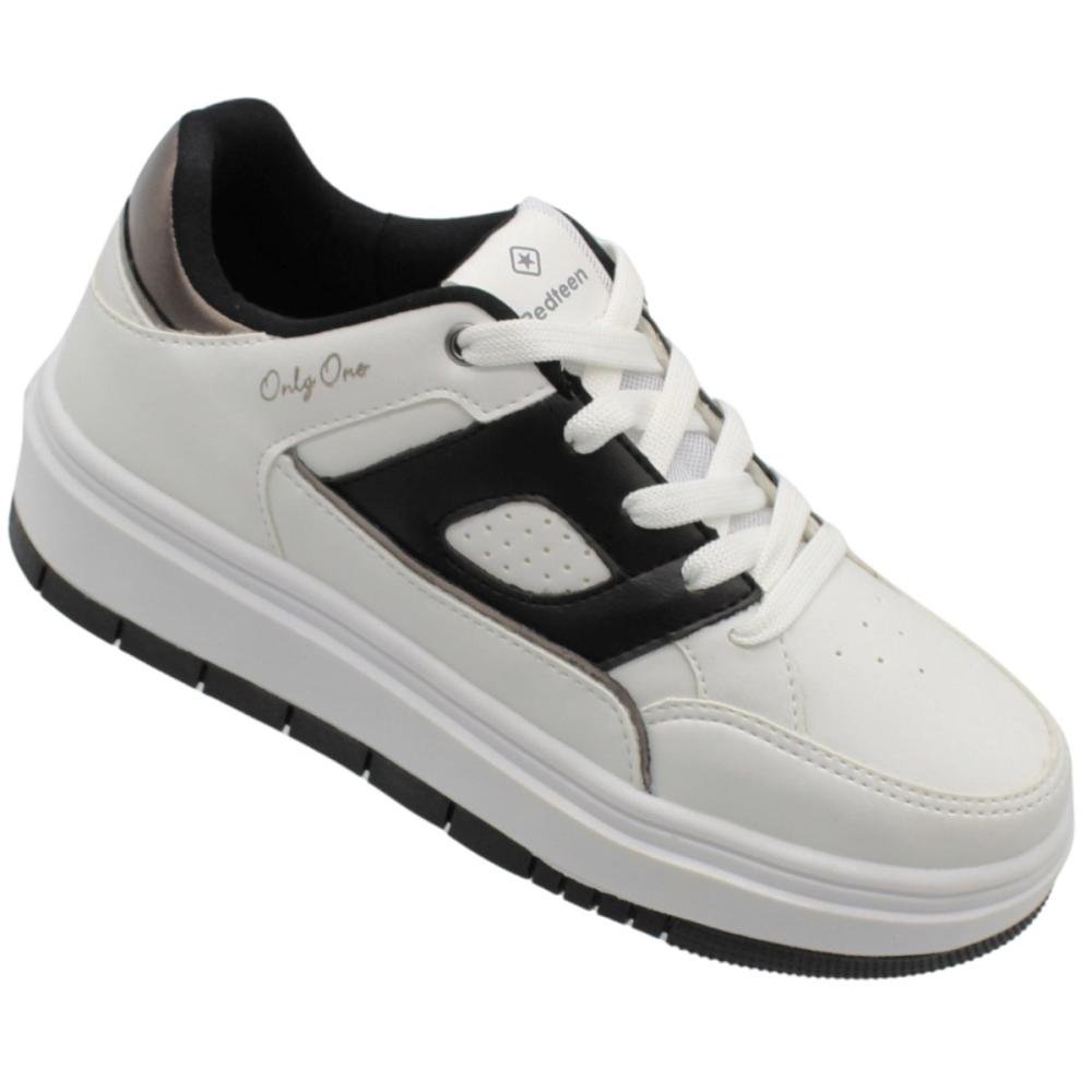Tênis Casual Plataforma Redteen Onlg Ono Recortes Feminino Branco 3