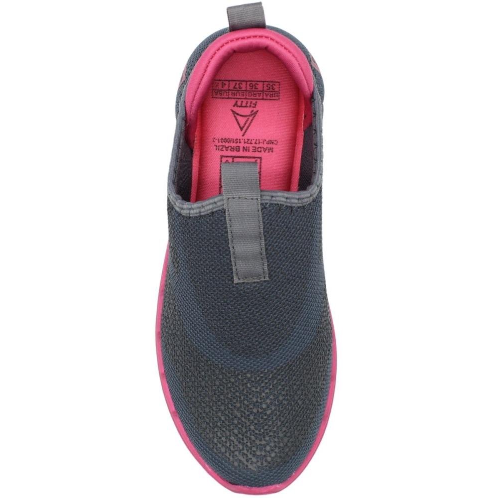 Tênis Slip On La Fitty Textil Conforto Feminino Cinza 4