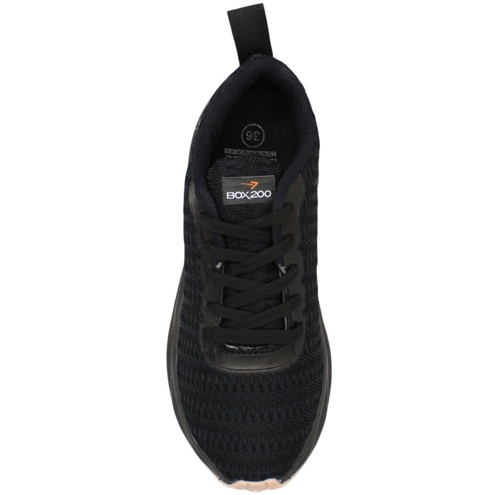 Tênis Esportivo Box 200 Conforto Cadarço Feminino Preto 4