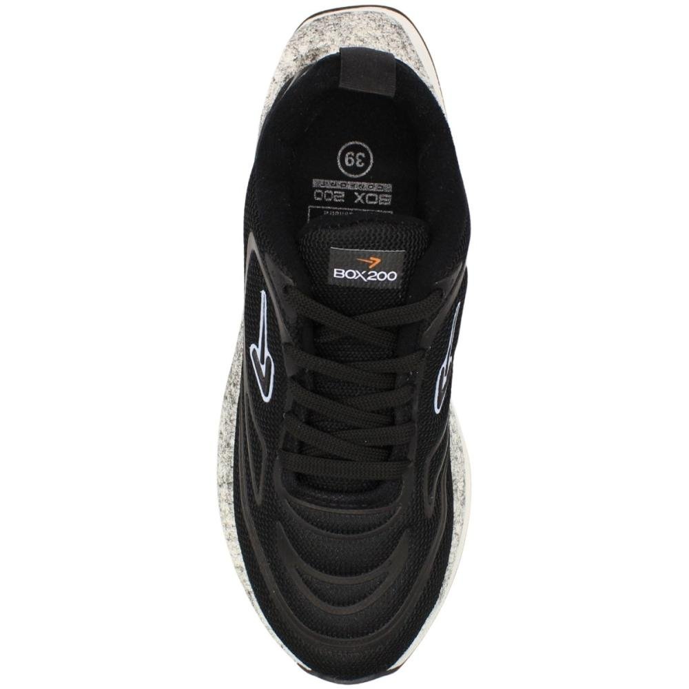 Tênis Esportivo Box 200 Entressola Texturizada Cadarço Masculino Preto 4