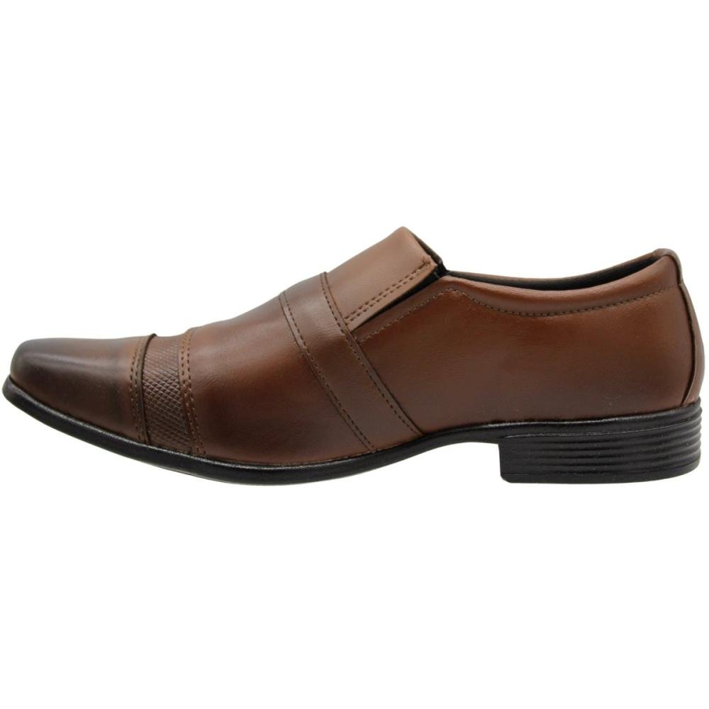 Sapato Social Maschili Sintético Aplique Metálico Masculino Marrom 2
