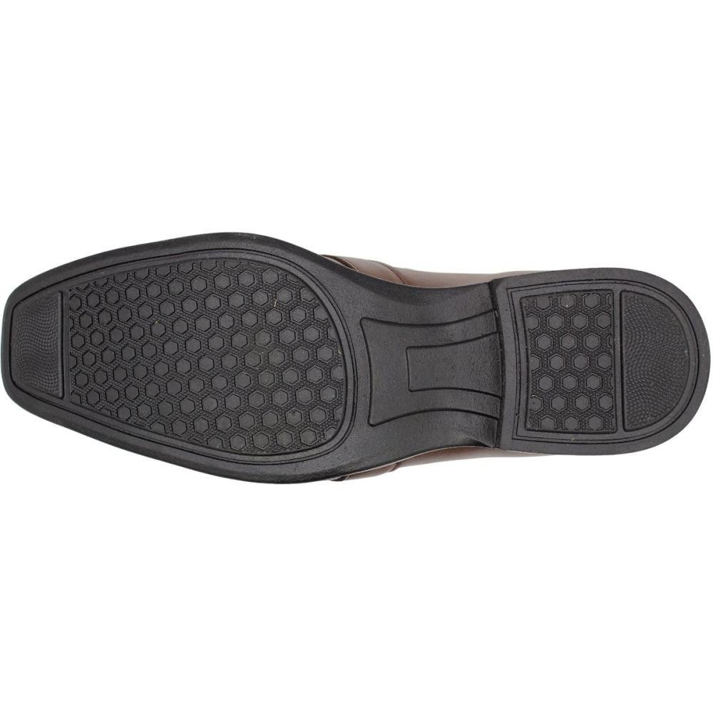 Sapato Social Maschili Sintético Aplique Metálico Masculino Marrom 5