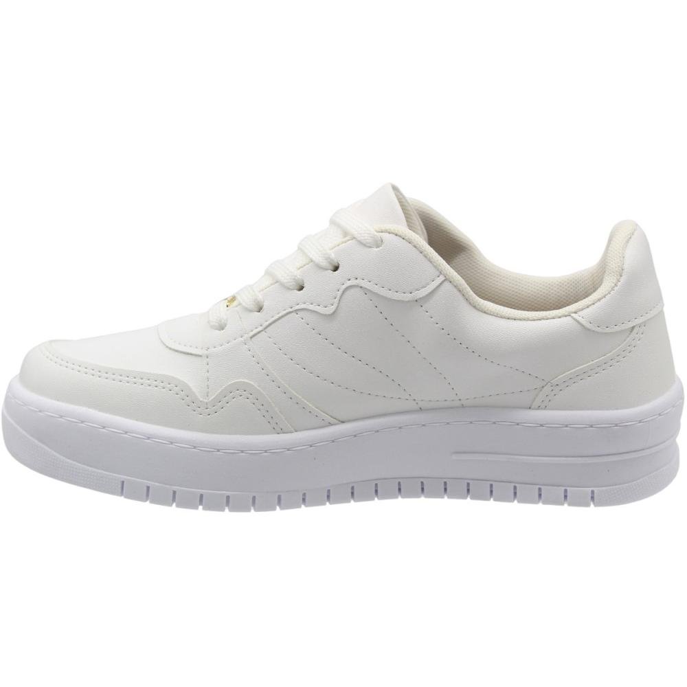 Tênis Casual Vizzano Plataforma Costuras Napa Pelica Feminino Branco 2