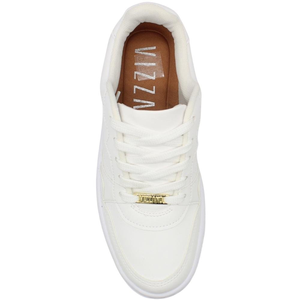 Tênis Casual Vizzano Plataforma Costuras Napa Pelica Feminino Branco 4