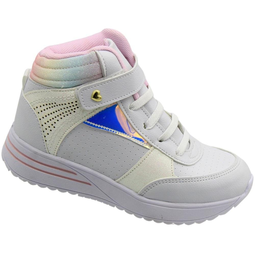 Tênis Cano Alto infantil Brink Teen Menina Branco 3