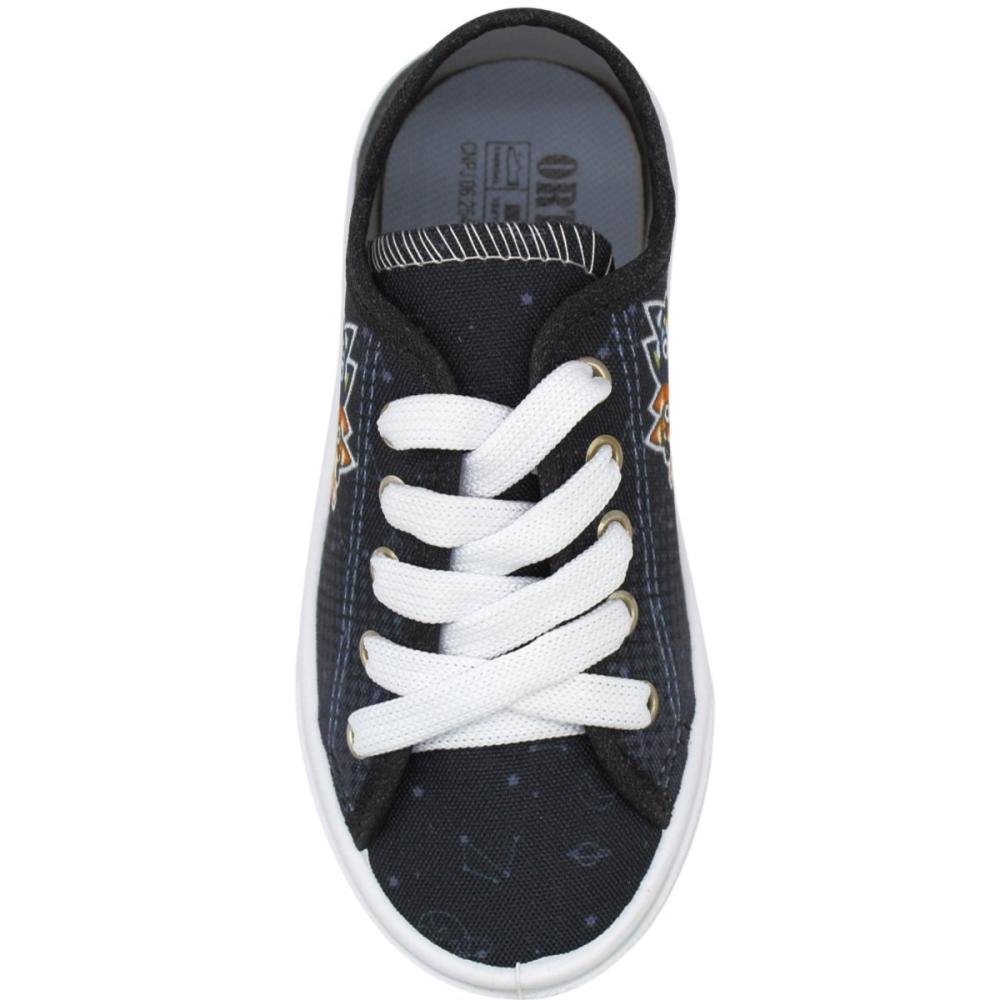 Tênis Casual Juvenil Ortobessa Bluey E Bingo Cadarço Menino Preto 4