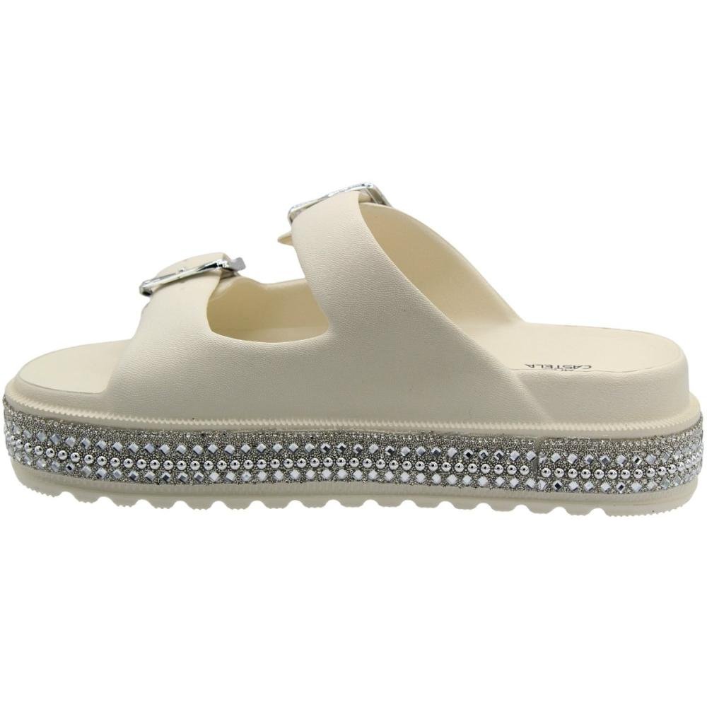 Tamanco Plataforma Moleca e Ana Castela EVA Com Strass Feminina Branco 2
