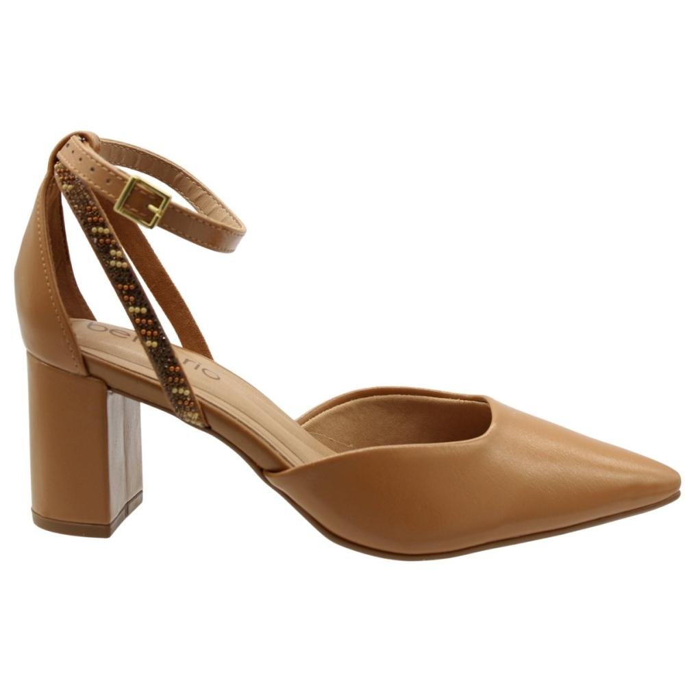 Scarpin Salto Alto Beira Rio  Marselha Tira Com Strass Feminina