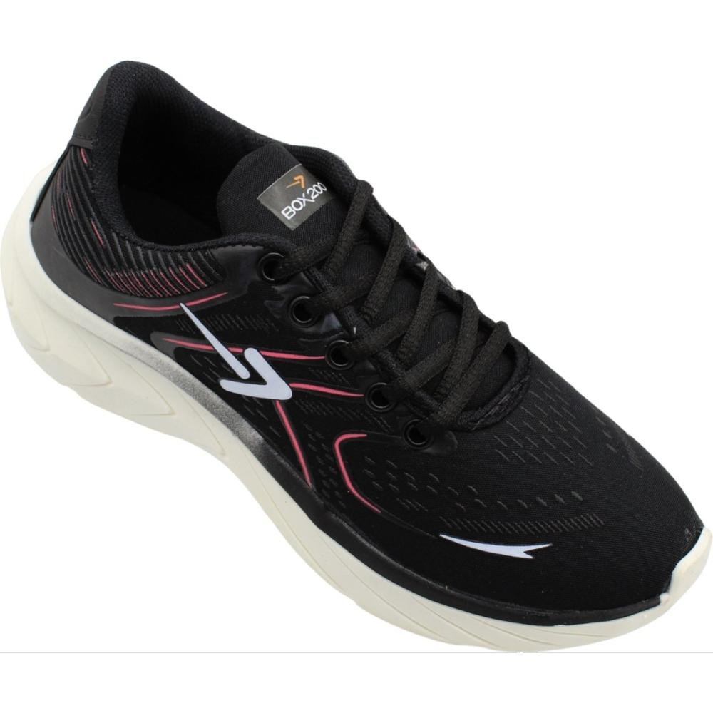 Tênis Esportivo Box 200 Performace Cadarço Feminino Preto 3