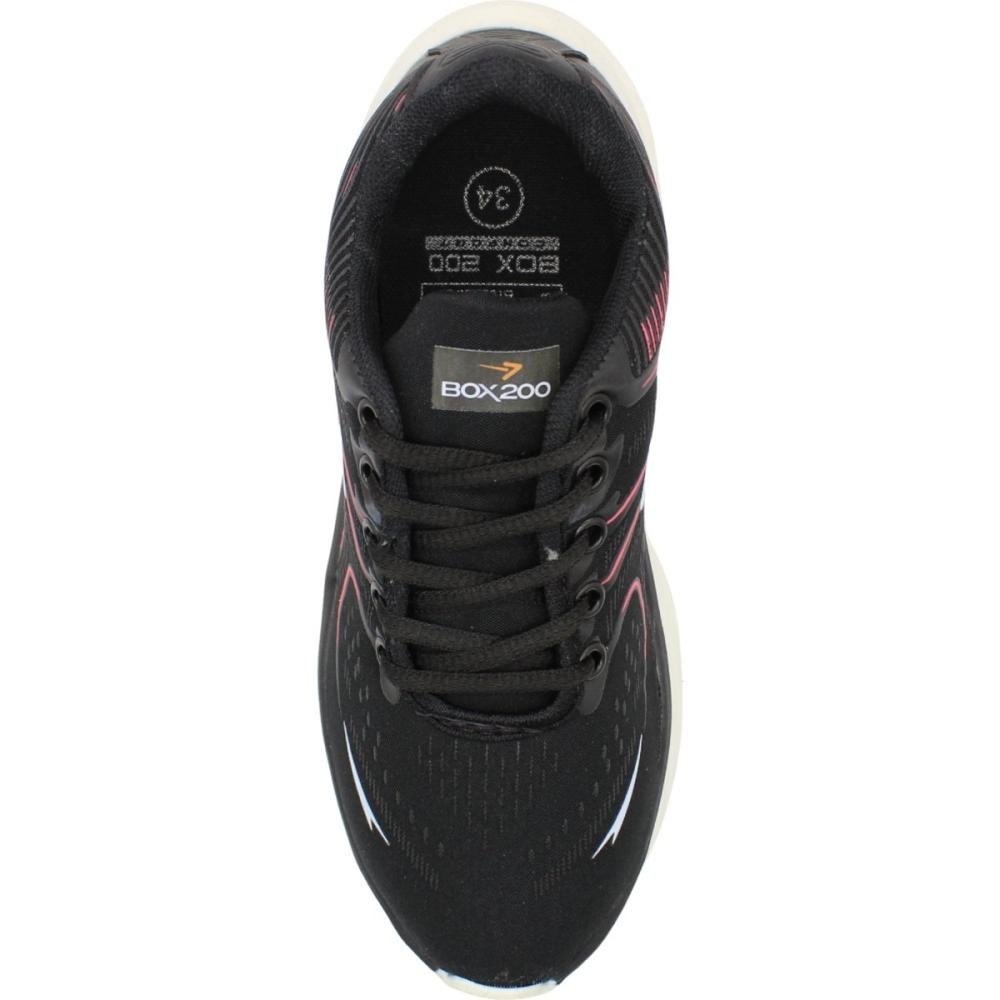 Tênis Esportivo Box 200 Performace Cadarço Feminino Preto 4