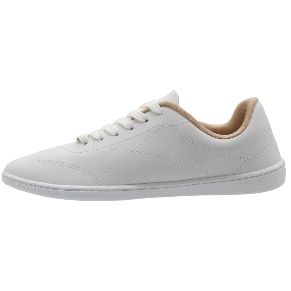 Tênis Casual Moleca Costuras Aplique Feminino Branco 2