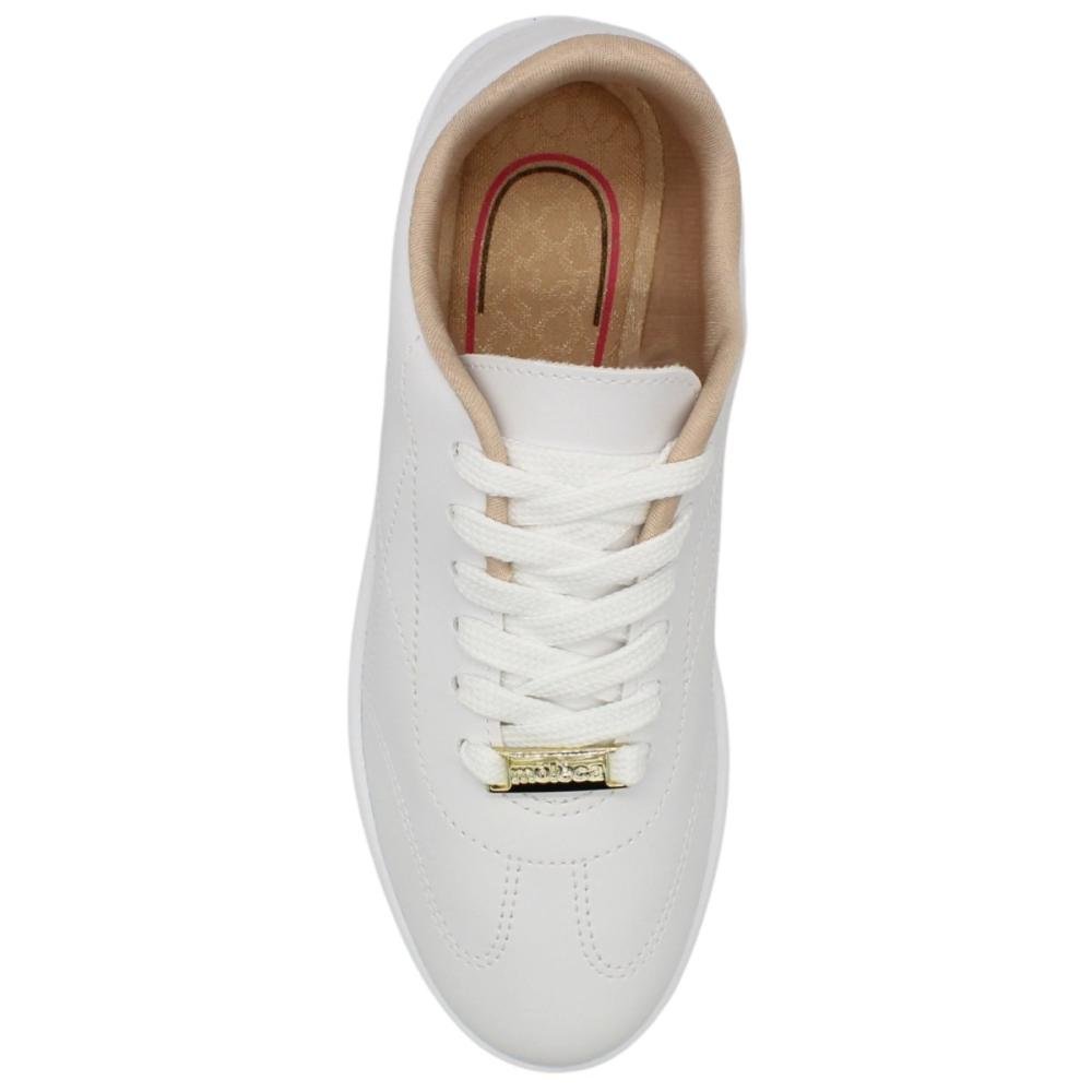 Tênis Casual Moleca Costuras Aplique Feminino Branco 4