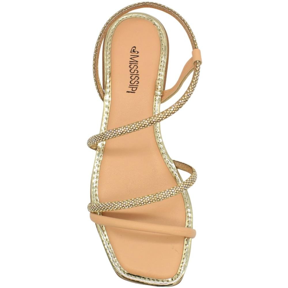 Sandália Rasteira Mississipi River Bisque Golden Feminina Rosa 4