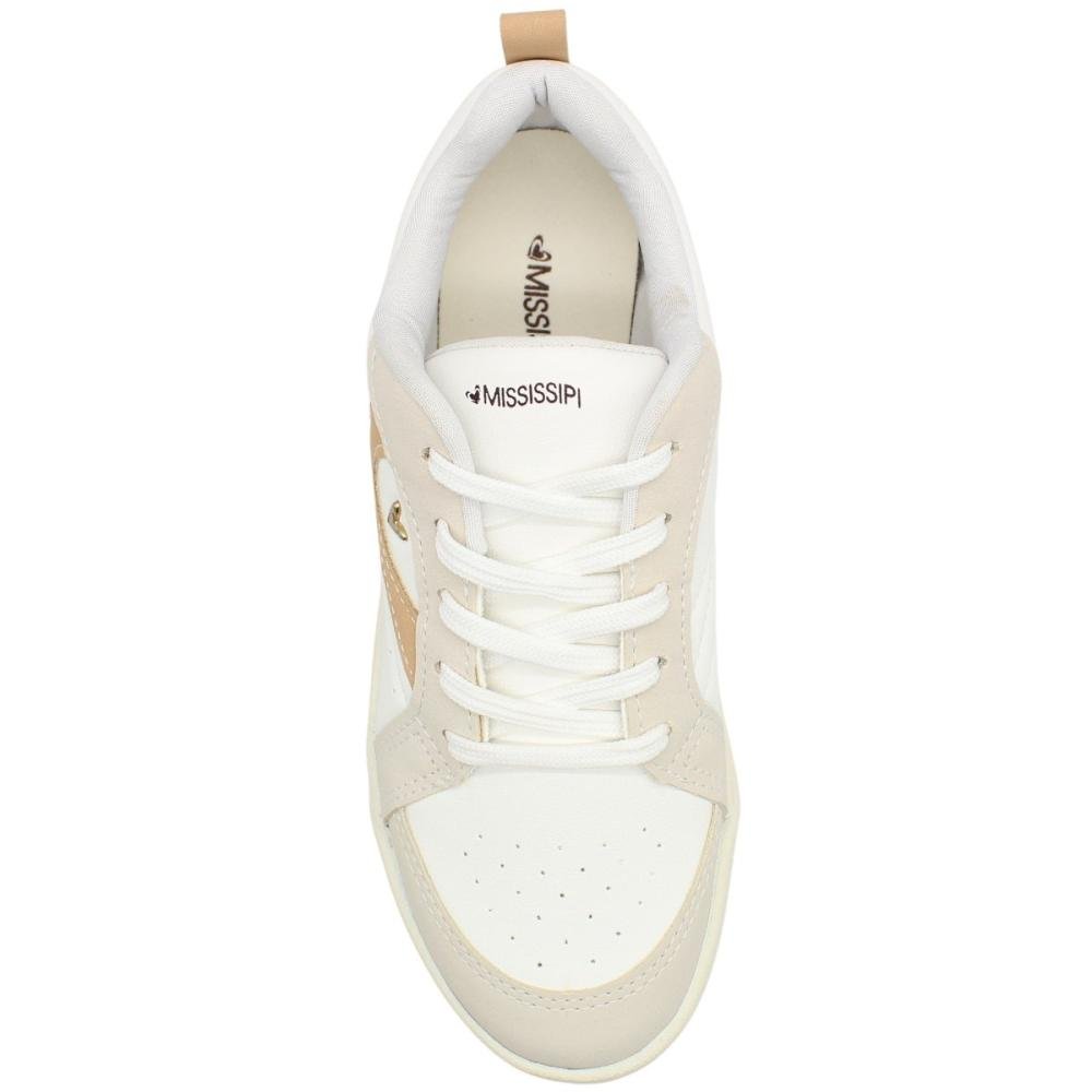 Tênis Casual Mississipi Rocco Marfim Coração Feminino Branco 4