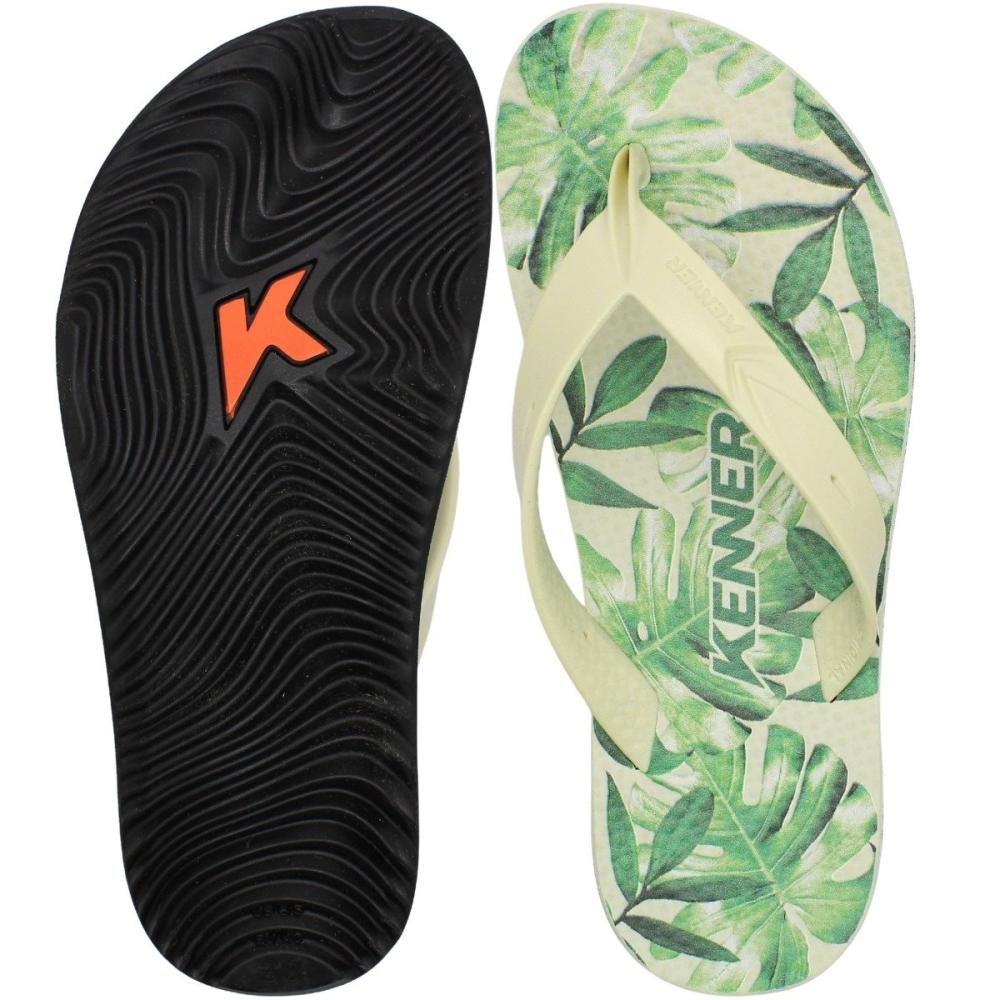 Sandália de Dedo Kenner Summer Leaf Masculino Branco 3