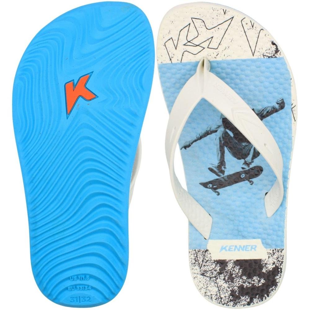 Sandália de Dedo Infantil Kenner Summer Sk8 Kids Menino Branco 3