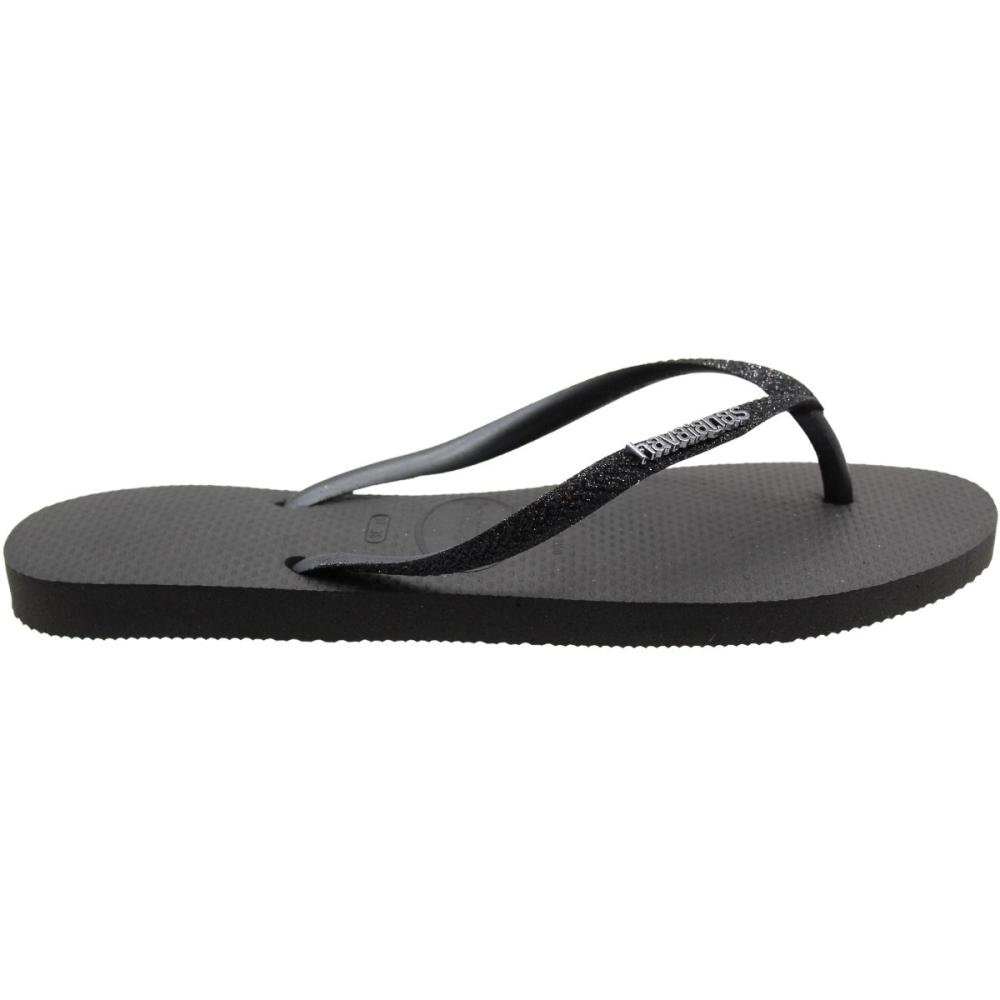 Chinelo de Dedo Havaianas Slim Sparkle Glitter feminino Preto 2