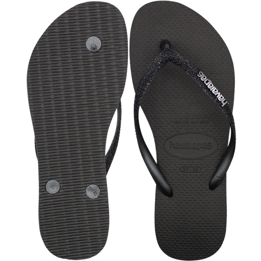 Chinelo de Dedo Havaianas Slim Sparkle Glitter feminino Preto 3
