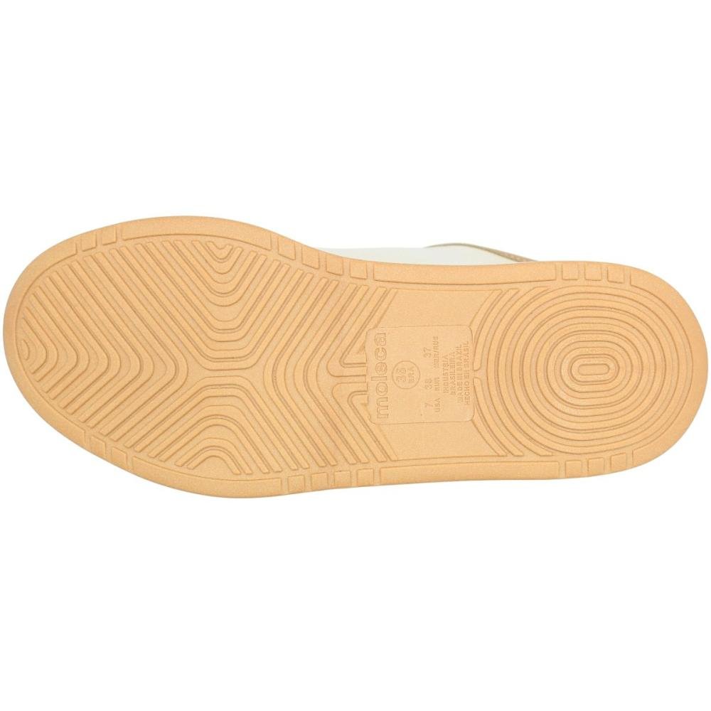 Tênis Casual Moleca Pesponto Napa Gales Feminino Bege 5
