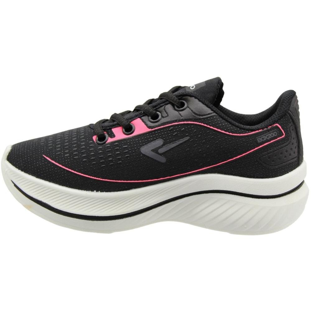 Tênis Esportivo infantil Box 20 Running Menina Preto/Rosa 2