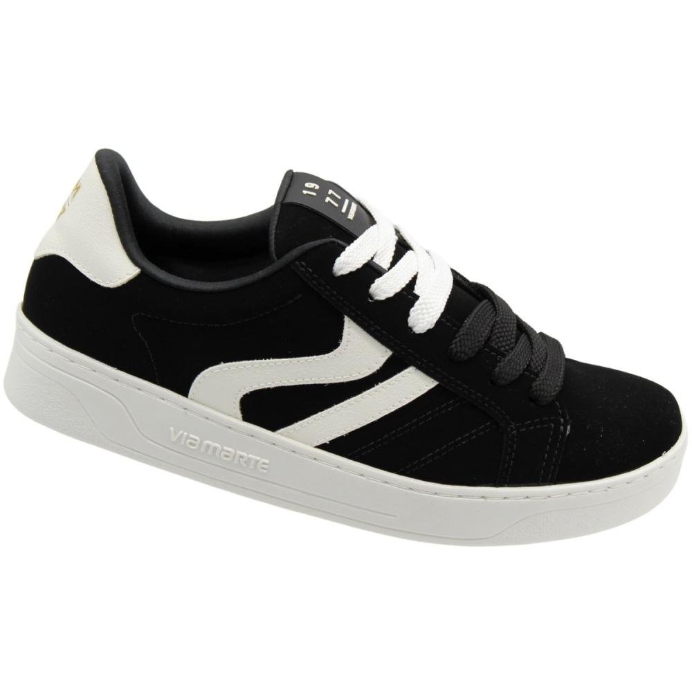 Tênis Casual Via Marte lLinhagem Camurça Feminino Preto 3