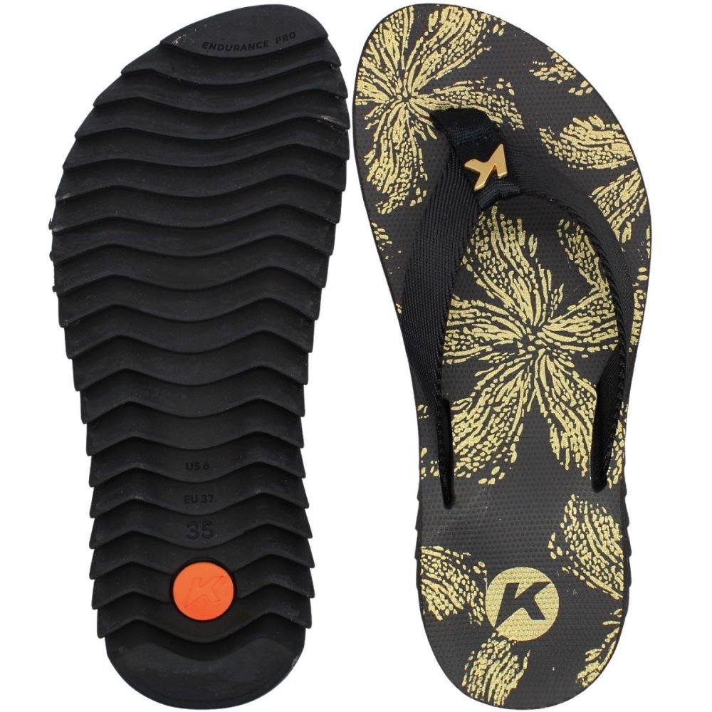 Sandália de dedo Kenner Kyra Slim Estampado feminino Preto 3
