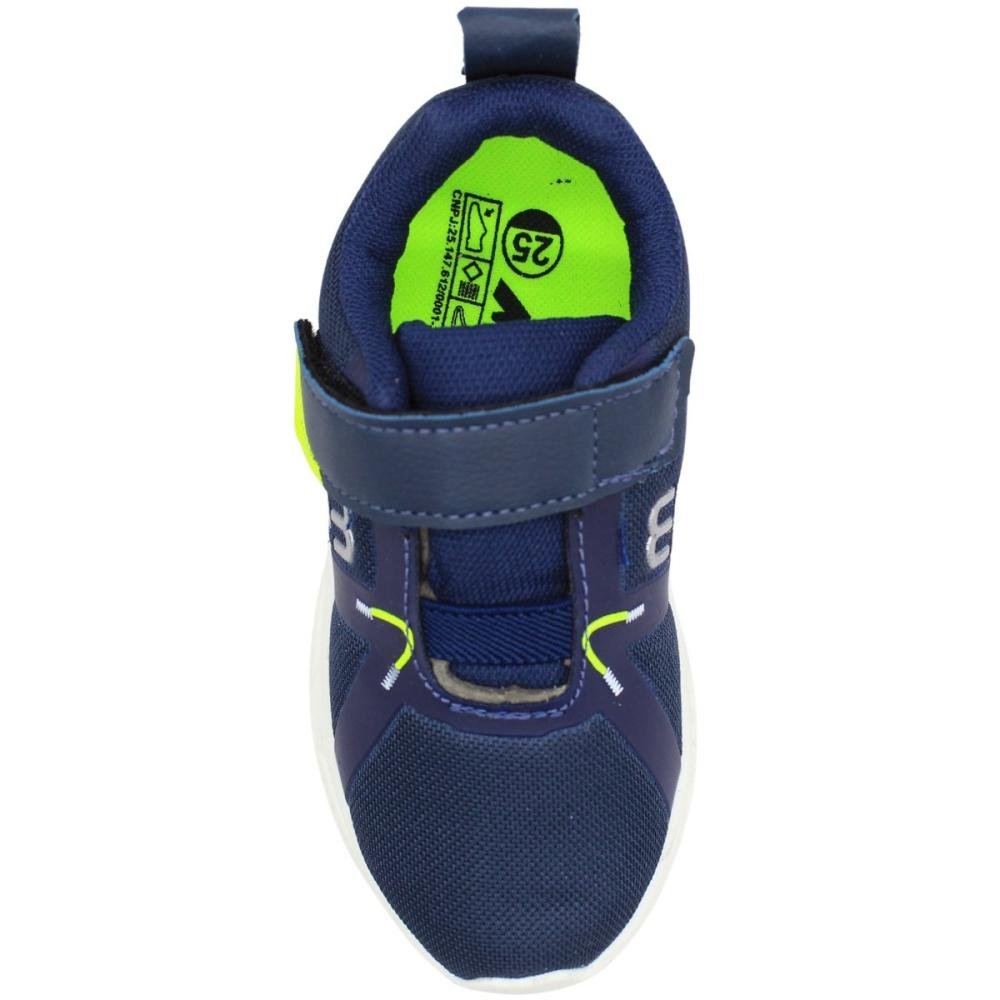 Tênis Esportivo Juvenil Mini Pé Led Menino Azul 4