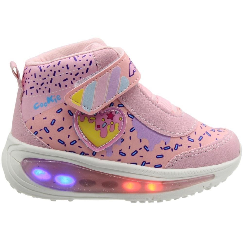 Tênis Esportivo Juvênil Mini-Pé Led Menina Rosa 5
